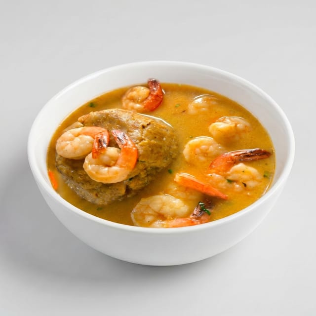 Mofongo De Camarones En Salsa De Ajo | Mofongo with Shrimp in Garlic Sauce.